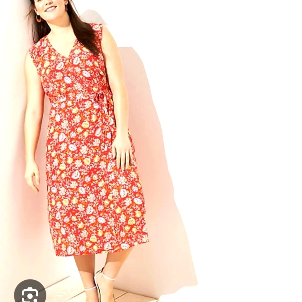 LOFT Floral Ruffle Midi Wrap Dress  Comfortable Summer Dress